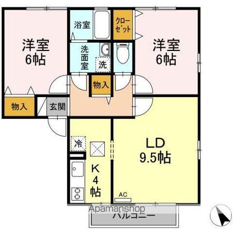 セジュールイズミ A/B/C(2LDK/1階)の間取り写真