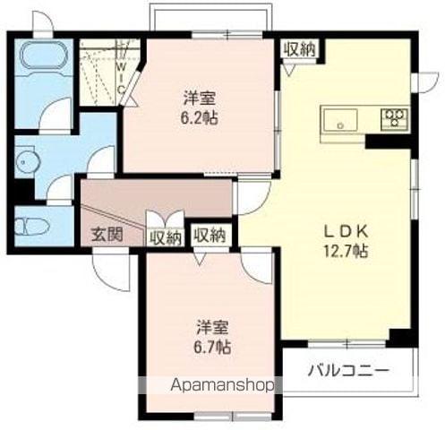 グランプリエ浦和美園(2LDK/2階)の間取り写真