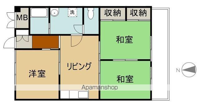 興栄ハイツ(3DK/1階)の間取り写真