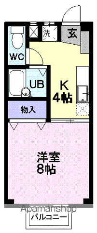 オランダ村G棟(1K/1階)の間取り写真