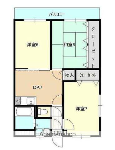 ユーミーグランディール(3DK/2階)の間取り写真