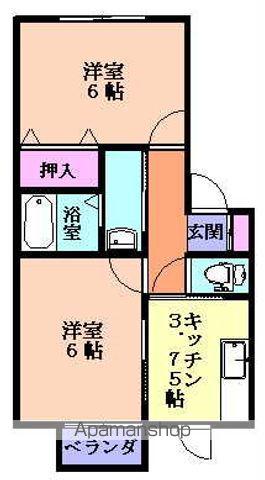 サニープレイスC(2K/1階)の間取り写真
