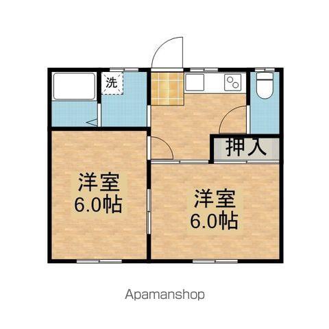 ティーシーケーコーポⅤ(2K/1階)の間取り写真