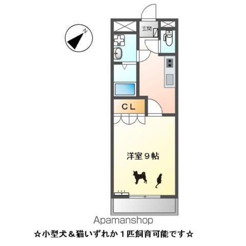 グランアモール青山(1K/1階)の間取り写真