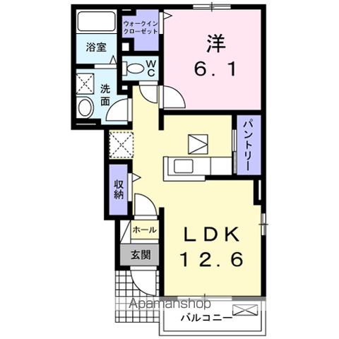 サニーガーデンⅡ(1LDK/1階)の間取り写真