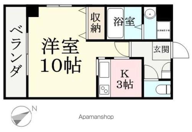 アイビスⅠ(1K/3階)の間取り写真