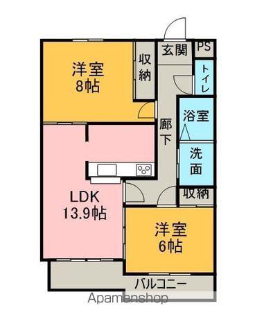 アンピオ(2LDK/1階)の間取り写真