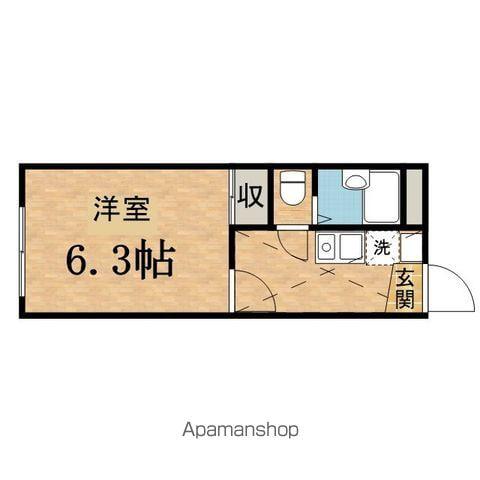 アルブル(1K/2階)の間取り写真