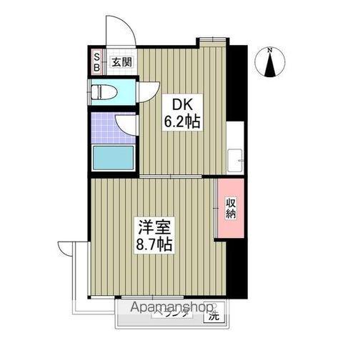 松下コーポ(1DK/1階)の間取り写真