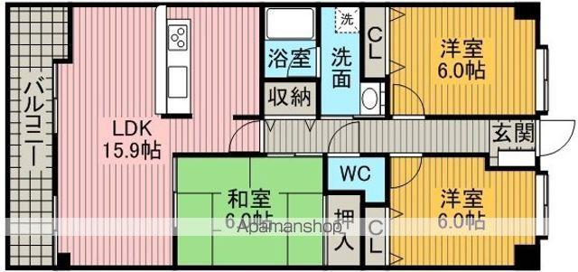 リーフマンショングロリアス(3LDK/4階)の間取り写真