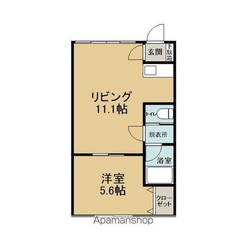 イエローシティ(1LDK/2階)の間取り写真