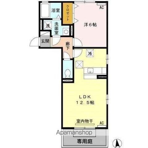 CASA・L B(1LDK/1階)の間取り写真