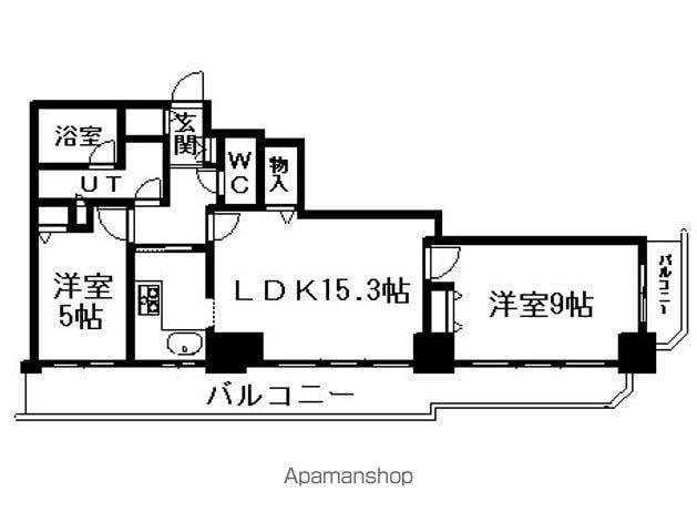 知事公館前タワーレジデンス(2LDK/26階)の間取り写真