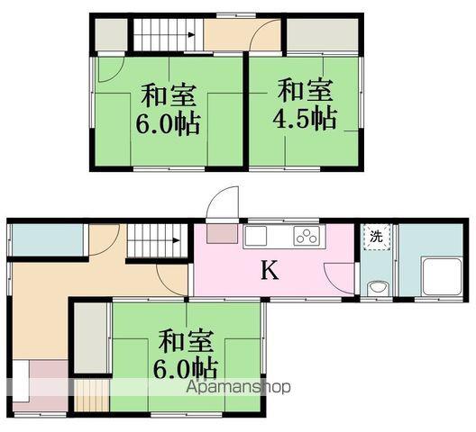 伊予鉄道郡中線 土居田駅 徒歩6分 2階建 築57年(3K)の間取り写真