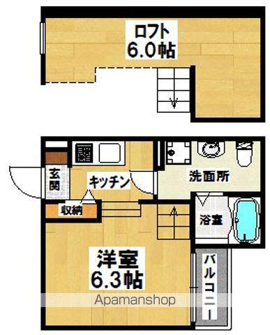 グランセレーノ石津(1K/2階)の間取り写真