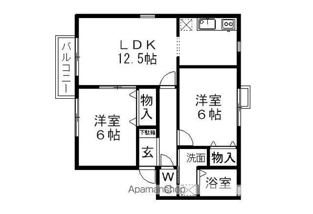 ロイヤルガーデンエリナA(2LDK/2階)の間取り写真