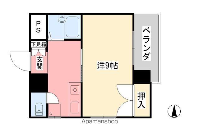 リピア大街道(1K/4階)の間取り写真