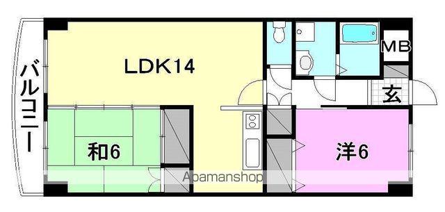 リバーサイドハイツ砥部(2LDK/5階)の間取り写真