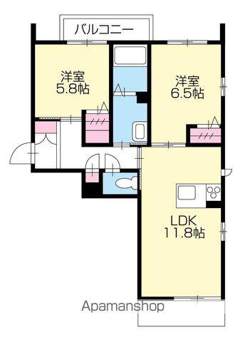 ベレオ庄町(2LDK/2階)の間取り写真