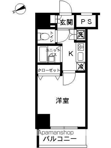 スカイコートヴィーダ五反田ウエスト(1K/12階)の間取り写真