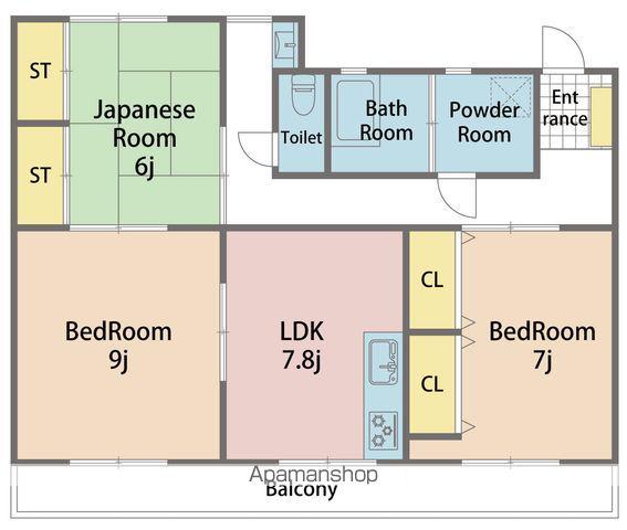 葵ハイツ冨永(3LDK/7階)の間取り写真