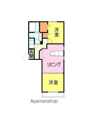 サンフォレスト一の宮(2LDK/3階)の間取り写真
