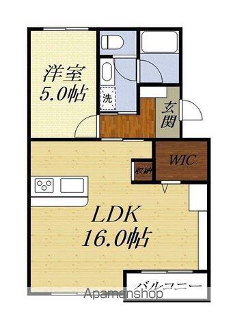 ノンパレイユ笠井(1LDK/1階)の間取り写真