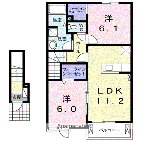 シルフィード津之郷(2LDK/2階)の間取り写真