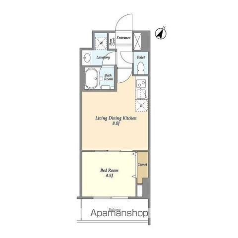 LA PERLA岩本町(1LDK/6階)の間取り写真