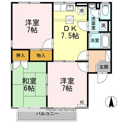 コーポ新稜A棟(3DK/1階)の間取り写真