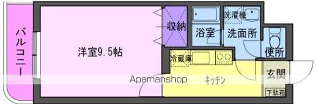 アリエスK(1K/3階)の間取り写真