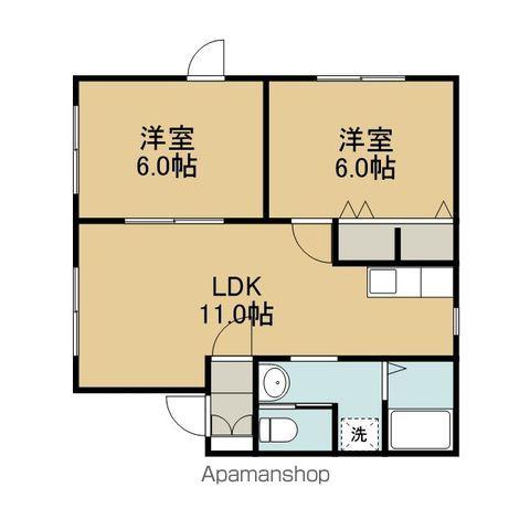 三井コーポ(2LDK/2階)の間取り写真
