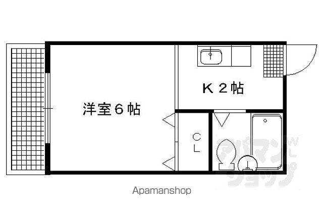 SUNNYSIDE(1K/1階)の間取り写真