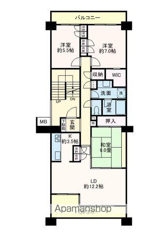 ベイシティ浦安A棟(3LDK/5階)の間取り写真