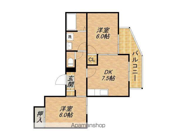 メゾンドタナカ(2DK/1階)の間取り写真