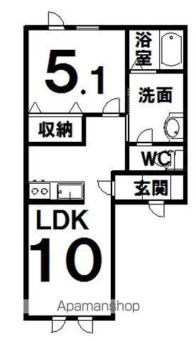 ラ・プレーヌ(1LDK/1階)の間取り写真