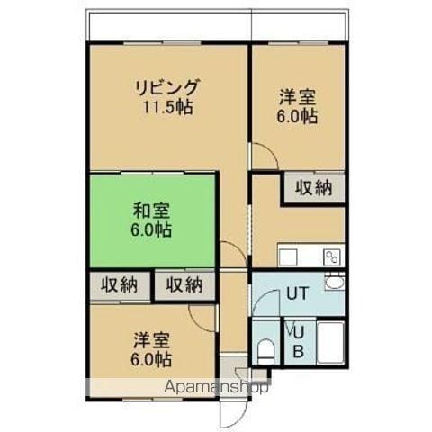 アトラスミハラ(3LDK/4階)の間取り写真