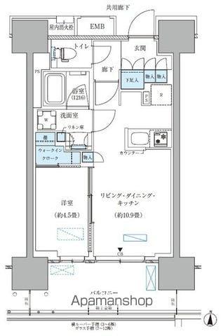 パークアクシス西大島コンフォートスクエア(1LDK/4階)の間取り写真