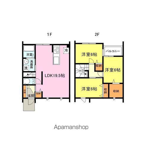 山陰本線 安岡駅 徒歩14分 2階建 築11年(3LDK)の間取り写真