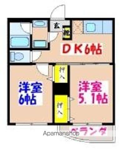 さくらヒルズ壱番館(2DK/3階)の間取り写真
