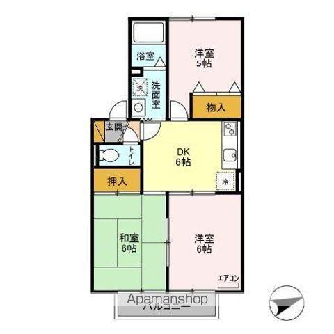 スプリングハイムA(3DK/1階)の間取り写真