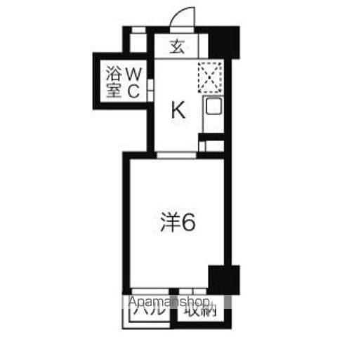 露橋ロイヤルハイツI(1K/4階)の間取り写真