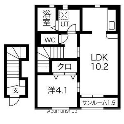 ジョイア・ヴィータ(1LDK/2階)の間取り写真