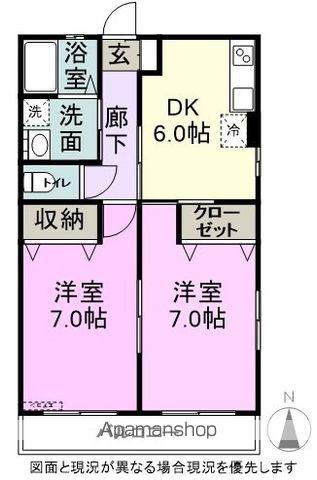 ファミールスクエア(2DK/1階)の間取り写真