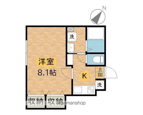 グランコート高尾町Ⅲ(1K/1階)の間取り写真