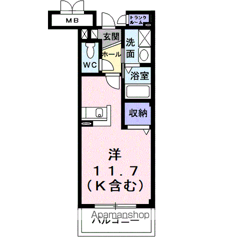 バローネT(ワンルーム/2階)の間取り写真