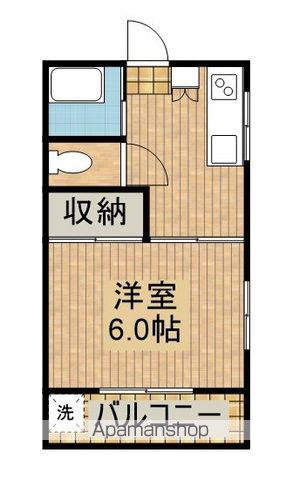 河井田コーポ(1K/2階)の間取り写真