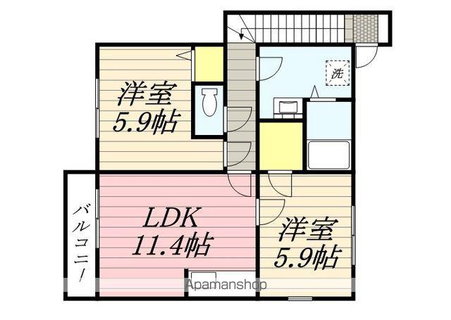 グレイス美咲ヶ丘(2LDK/2階)の間取り写真