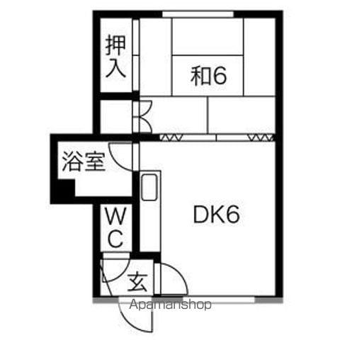 高田ハイツ(1DK/2階)の間取り写真