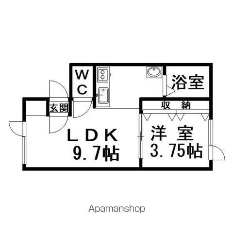 パンプキン3(1DK/1階)の間取り写真
